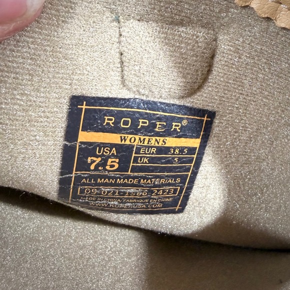 Roper Womens Turquoise Western Cowboy Boots Embroidered 7.5 09-021-1566 - Picture 6 of 6